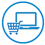 icon demo ecommerce blue circle