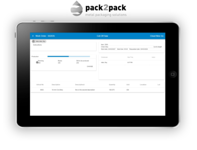 pack2pack shop floor app