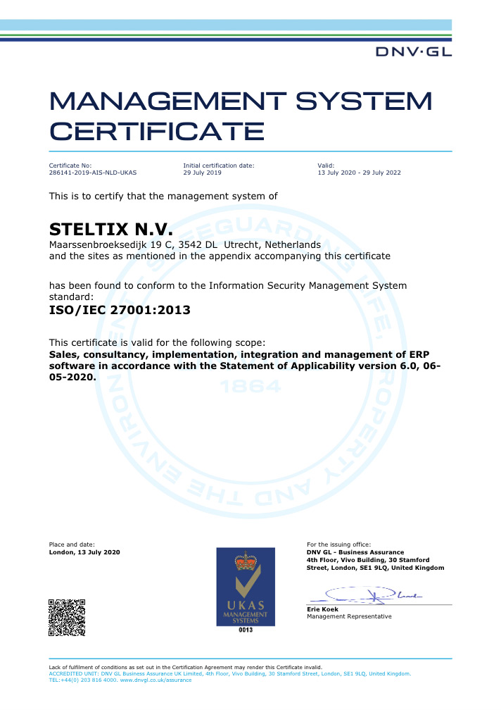 ISO certificate